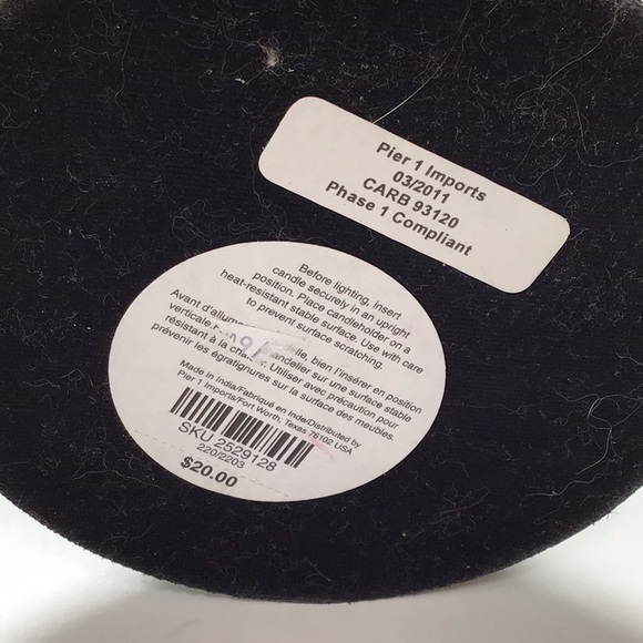 Pier 1 Blue Glass & Antique Brass Vintage Look Candlestick Set - Picture 6 of 10